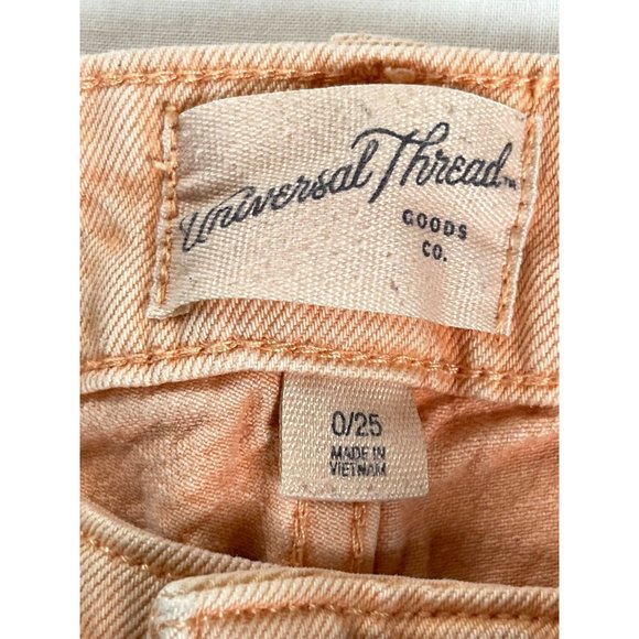 Universal Thread Women's Jeans Shorts Vintage Midi Cotton Mid Rise Peach SZ 0/25 - Picture 10 of 14